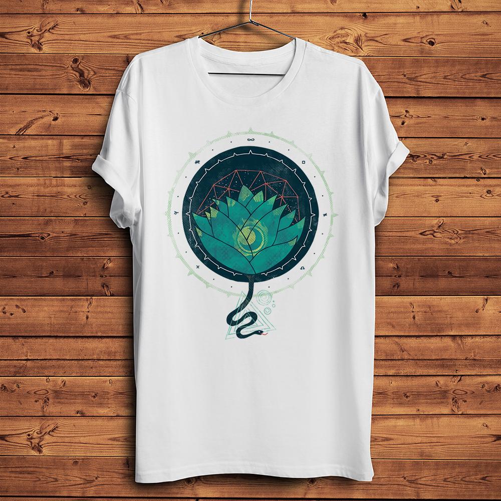 

Geometric moon lotus snake Funny vintage T Shirt Unisex homme Short sleeve casual TShirt Unisex daily Streetwear tee 4XL