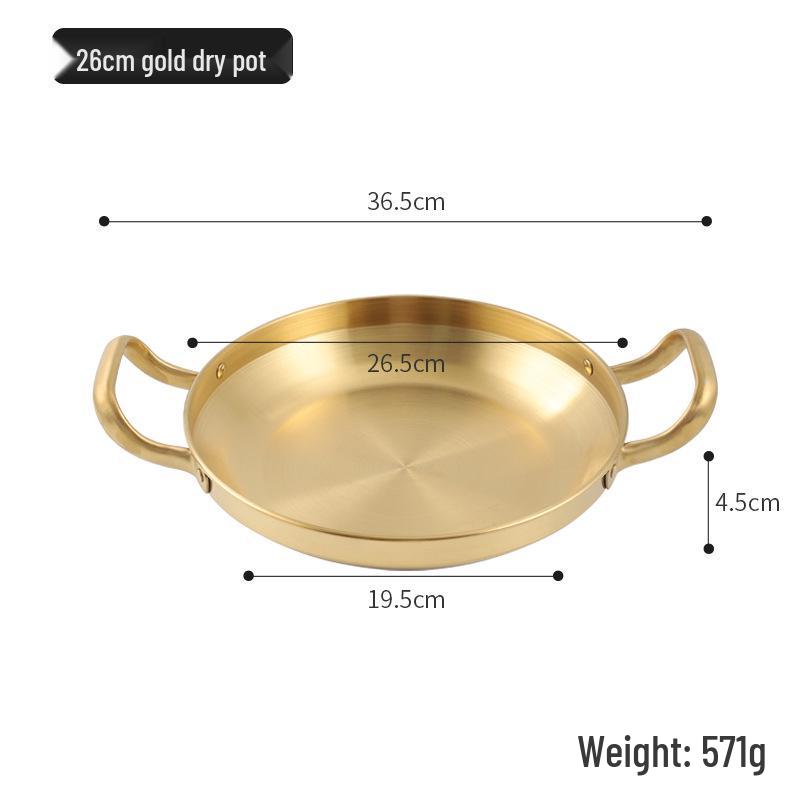 Korean Stainless Steel Double-Ear Hot Pot for Seafood and Rice