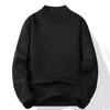 Moda męska Casual Slim Fit Basic sweter z dzianiny z golfem wysoki kołnierz sweter męski podwójny kołnierzyk jesienno-zimowa bluzka