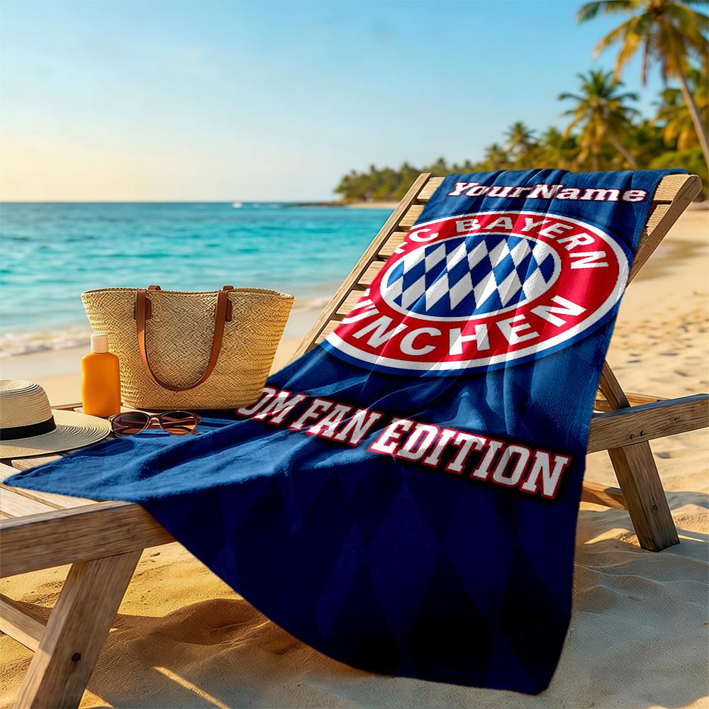 Bayern Munich Customize Your Name Beach Towel Quick-Dry Soft Microfiber Suitable for Sports Travel Swimming Yoga Bathroom Beach And Pool