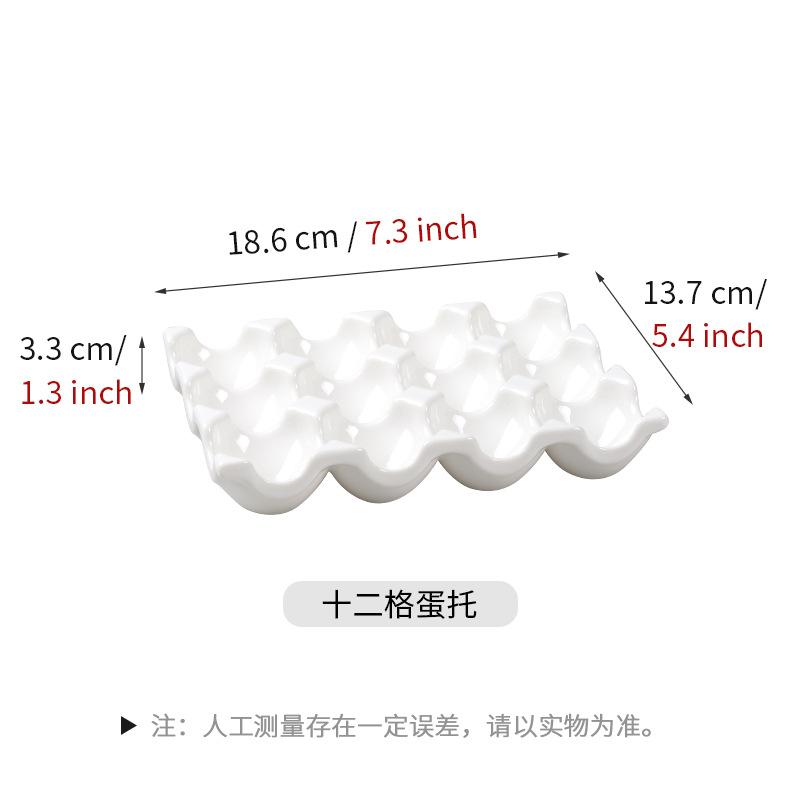 6/12 Grids Eggs Holder Gadget Ceramic Tableware Egg Boxes Refrigerator Eggs Tray Holder Boxes Household Kitchen Storage Supplies