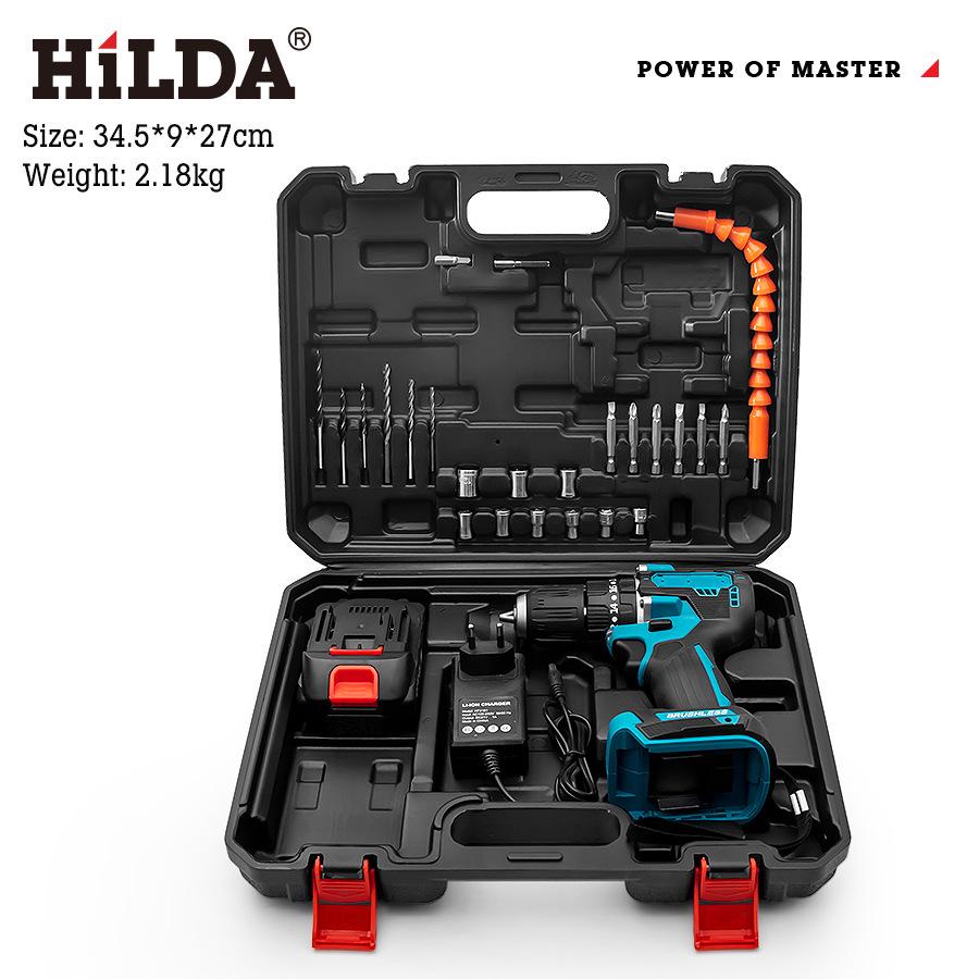 21V Brushless Lithium Battery High-Power Portable Electric Drill & Impact Screwdriver