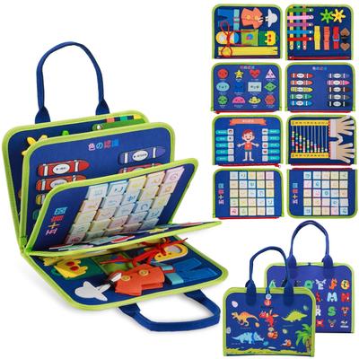 Bacolos Busy Board Montessori Spielzeug für Kleinkinder 1 2 3 4 5 6 Jahre alt Lernspielzeug Jungen Mädchen Spielzeug Anziehübung Fingerspitzen-Training Rechnen