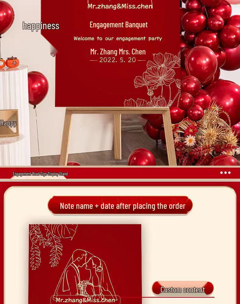 Custom Wedding Ceremony Welcome Sign: Engagement Directional Decor with Water Background