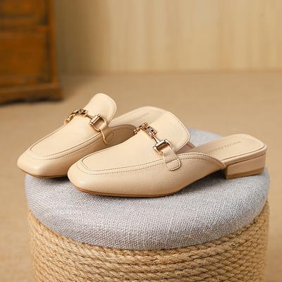 Huiliya tas hoofd halve pantoffels dames zomerkleding lente 2025 nieuw lui Muller enkele schoenen halve zool X980-1