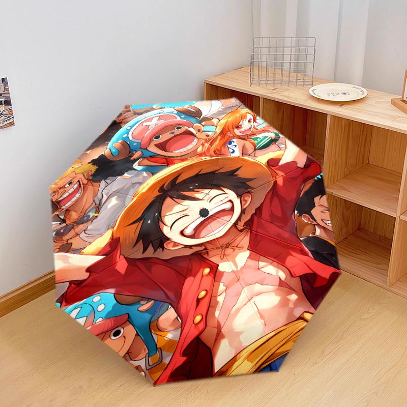 1 PC Automatic Folding Umbrella - Luffy D Pattern Portable Foldable Design With 8 Ribs Christmas Birthday Gifts