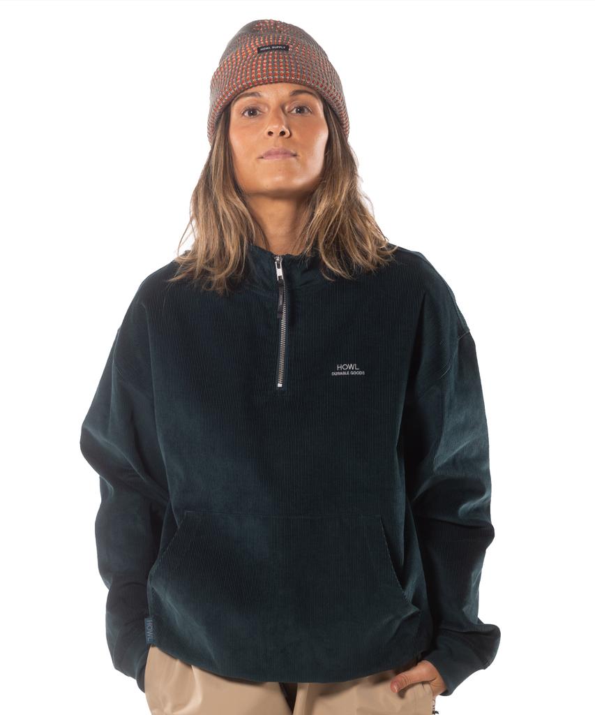 HOWL SUPPLY Corduroy Half Zip Green 25/26