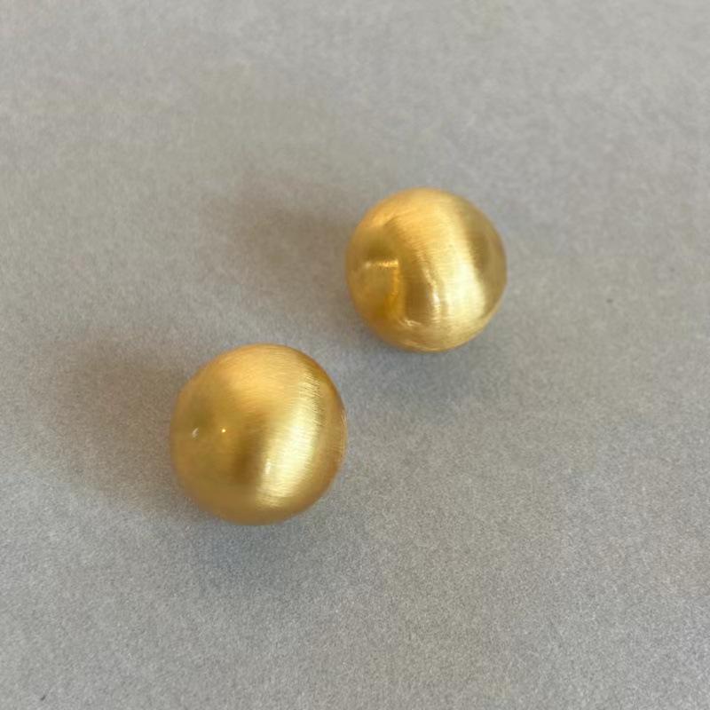 Gebürstet Matte Runde Kugel Vergoldete Silber Stecker