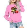 Kids' Fashion Loose-Fit Casual Long-Sleeve Christmas Print Oversized Crewneck Sweatshirt