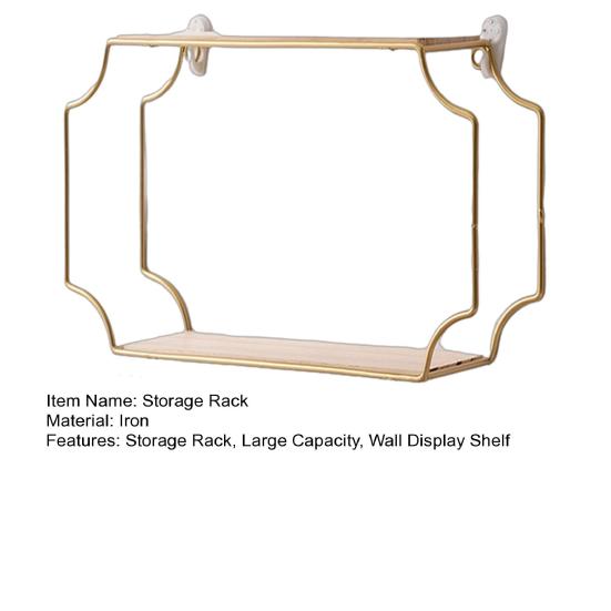 Storage Rack Wall Mounted Storage Holder No Drilling Anti-Rust Display Shelf for Living Room Bedroom Bathroom