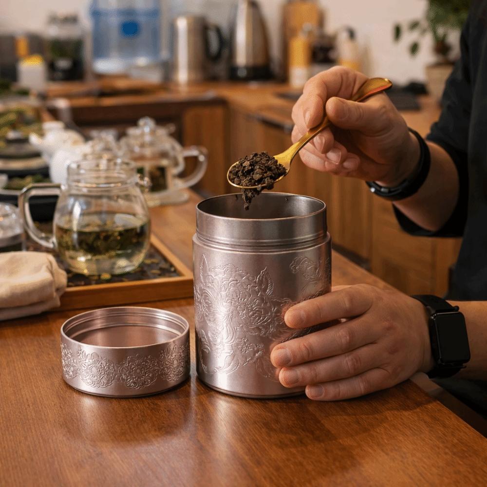 Versiegelte Dose Verdickte Mini-Teedose Aluminium Blumenprägung Versiegelte Teedose Luftdicht Gewürzaufbewahrungsglas Für Reisen