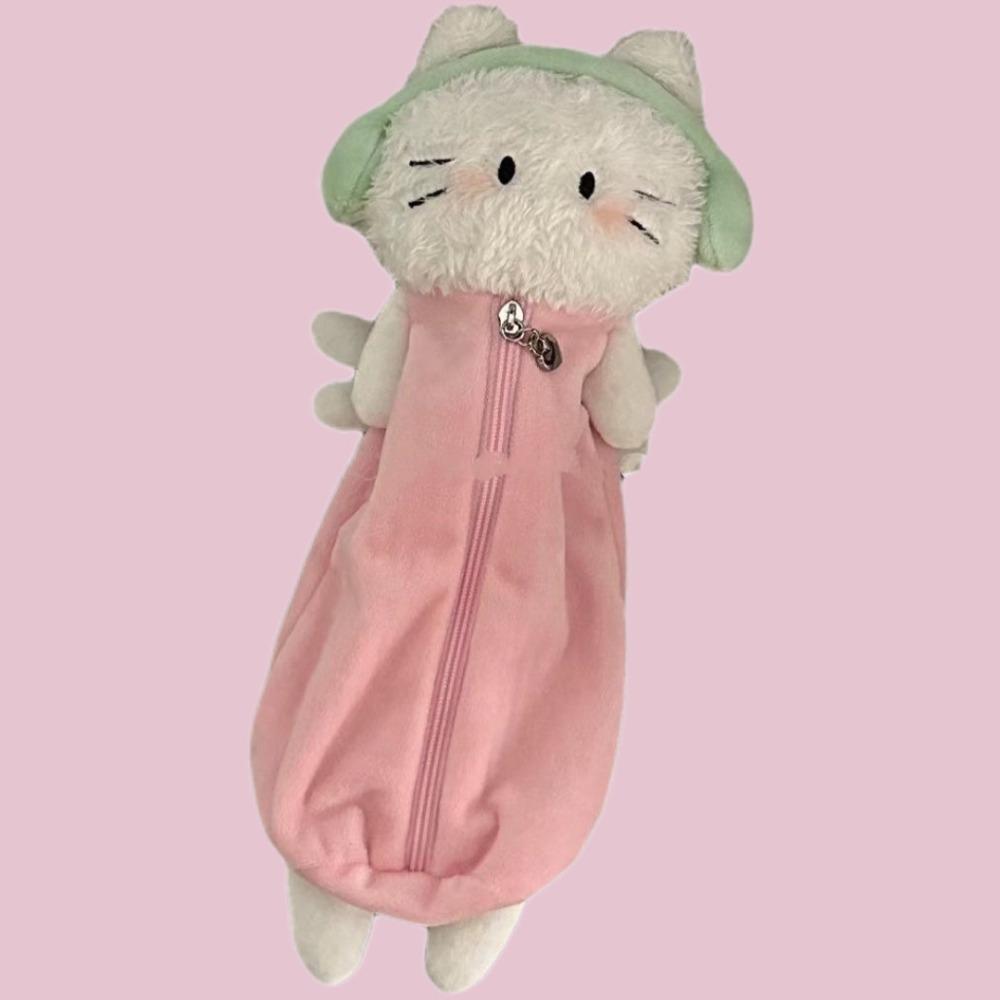 

Large Capacity Cute Machine Cat Pen Bag Metal Zipper Pen Case Cute Cat Pen Bag