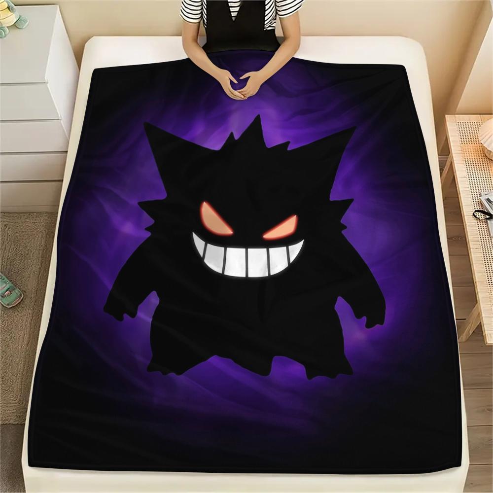 Cute Gengar Blanket, Warm Throw for Bedroom, Perfect Gift for Gengar Fans.chl