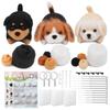 Animals Cat Dog DIY Needle Felting Set with Foam Mat for Handcraft Project Beginners Needle Felting Supplies Kits with Tools
