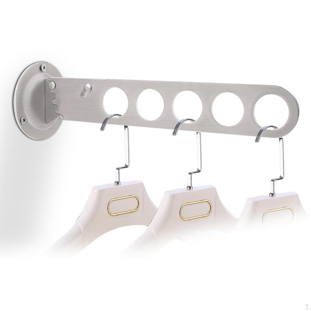 Skládací věšák na šaty Skládací nástěnný úložný prostor na oblečení Montáž z nerezové oceli