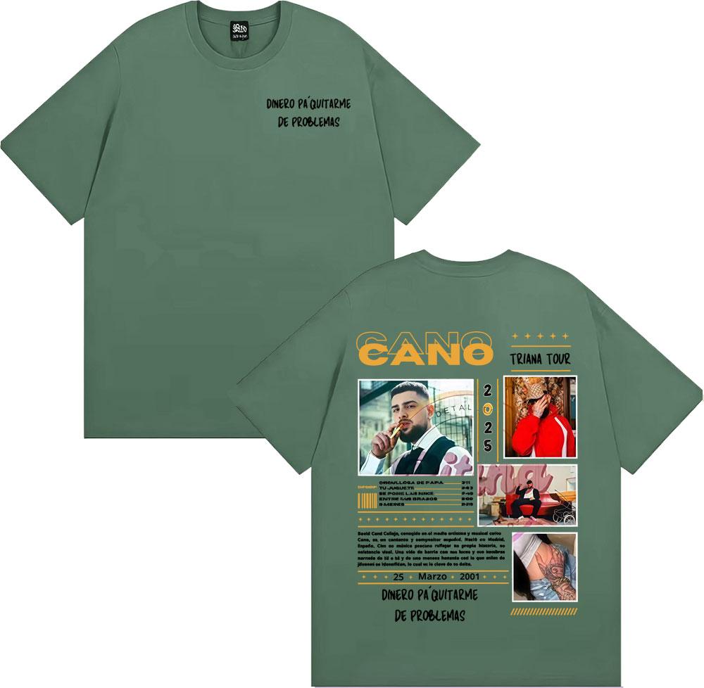 Rapper Cano Triana Tour Album 2025 Print Tee Shirt Men Casual Cotton Short Sleeve T-shirt Male Summer Tops High Quality T Shirt
