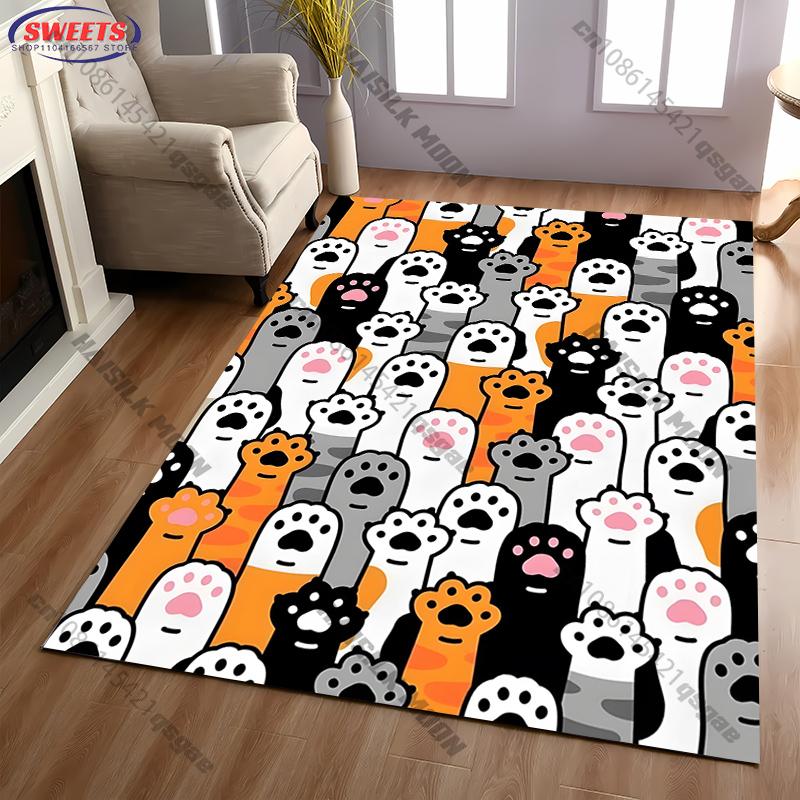 

1PC Funny Cat Paw Printed Carpet Rug for Living Room Bedroom Entrance Door Decor Mat, Kids Play Non-slip Mats Next Day Shipping 40x60cm
