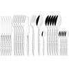 Vintage Dinnerware Set Western 24Pcs Flatware 304 Stainless Steel Cutlery Light Luxury Style Dinner Knife Fork Spoon Tableware Set