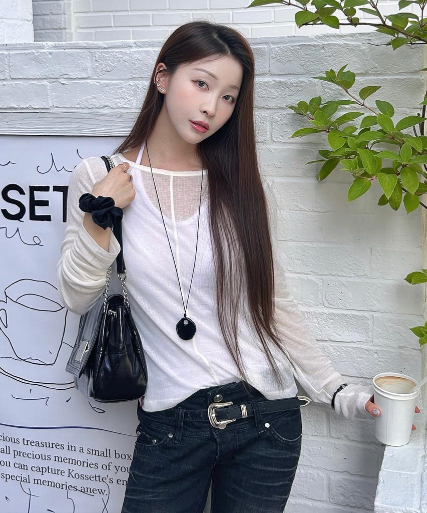 SEOUL APPAREL Soft Stitch Slim Long Sleeve (Ivory)