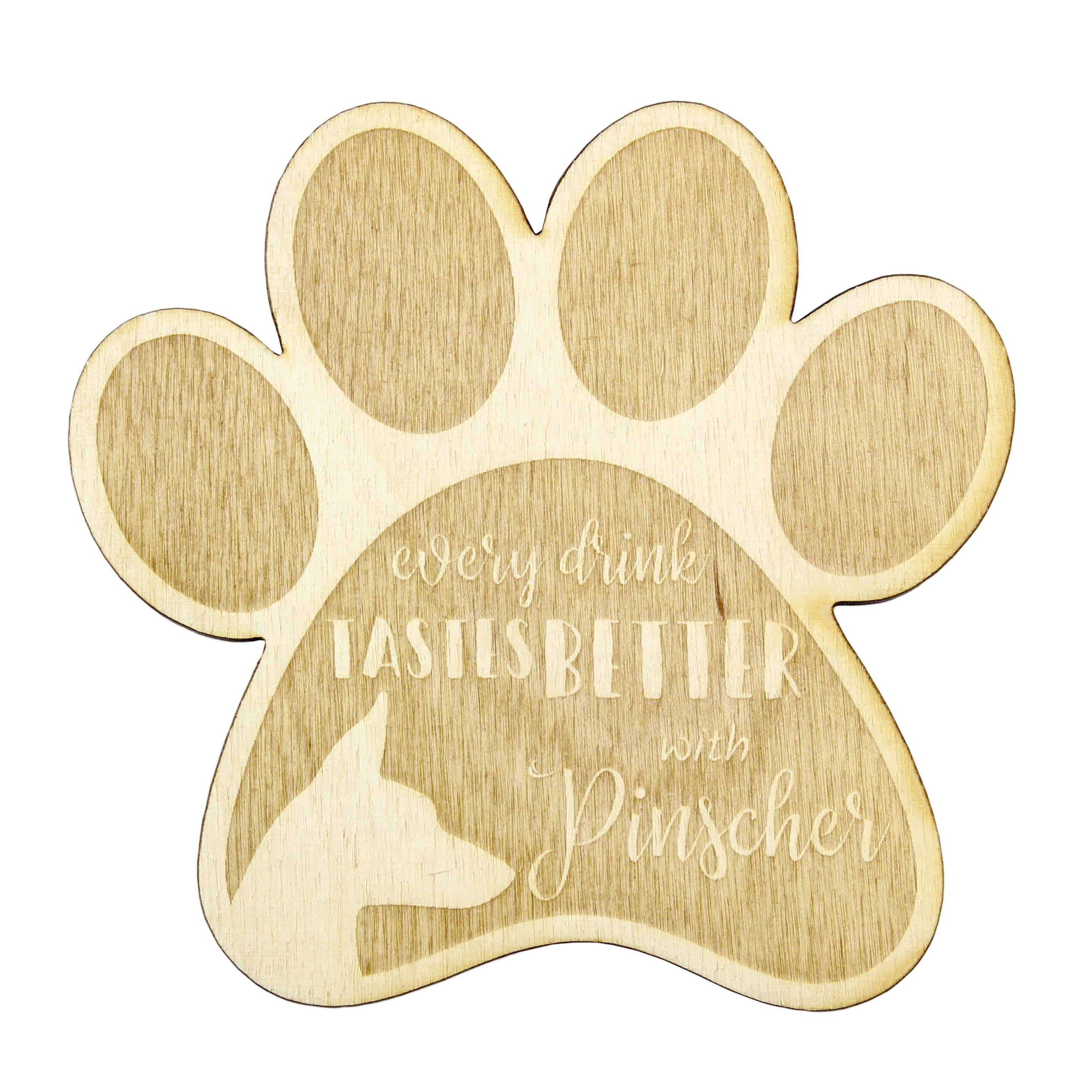 

German Pinscher - Mug coaster, engraved coaster with dog, gift for dog lover by Art-Dog brand