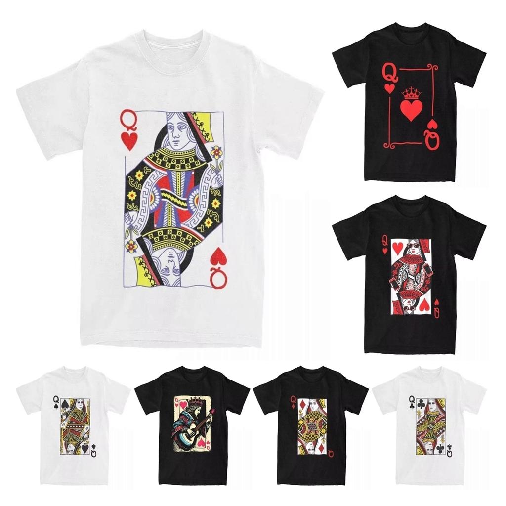 Queen Of Hearts Diamonds Club Spades Deck Of Cards Playing Cards Halloween Poker Unisex T Shirts Humor Tees TShirt Plus Size Tops