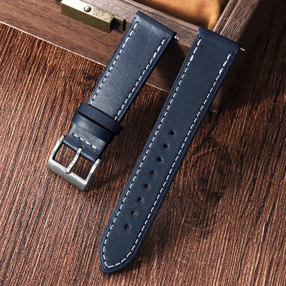 Cinturino per Orologio in Pelle di Mucca Marrone Premium con Rilascio Rapido 18mm 20mm 22mm 24mm Cinturini per Orologio in Vera Pelle Top Grain per Uomo Donna