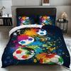 3pcs Bedding with Splash Ink Football Print (1 Set +2 Pillowcases, No Core), Suitable for Various Size In a Cozy Bedroom To Meet Different N