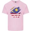 Bandiera della Malesia Strappata Giorno della Malesia Calcio Unisex T-shirt Leggera in Cotone