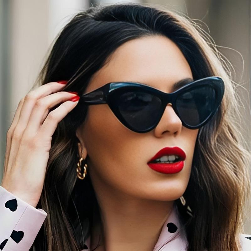 New European and American fashion cat eye frame personalized sunglasses ins trend outdoor street shot Internet celebrity UV protection sunglasses