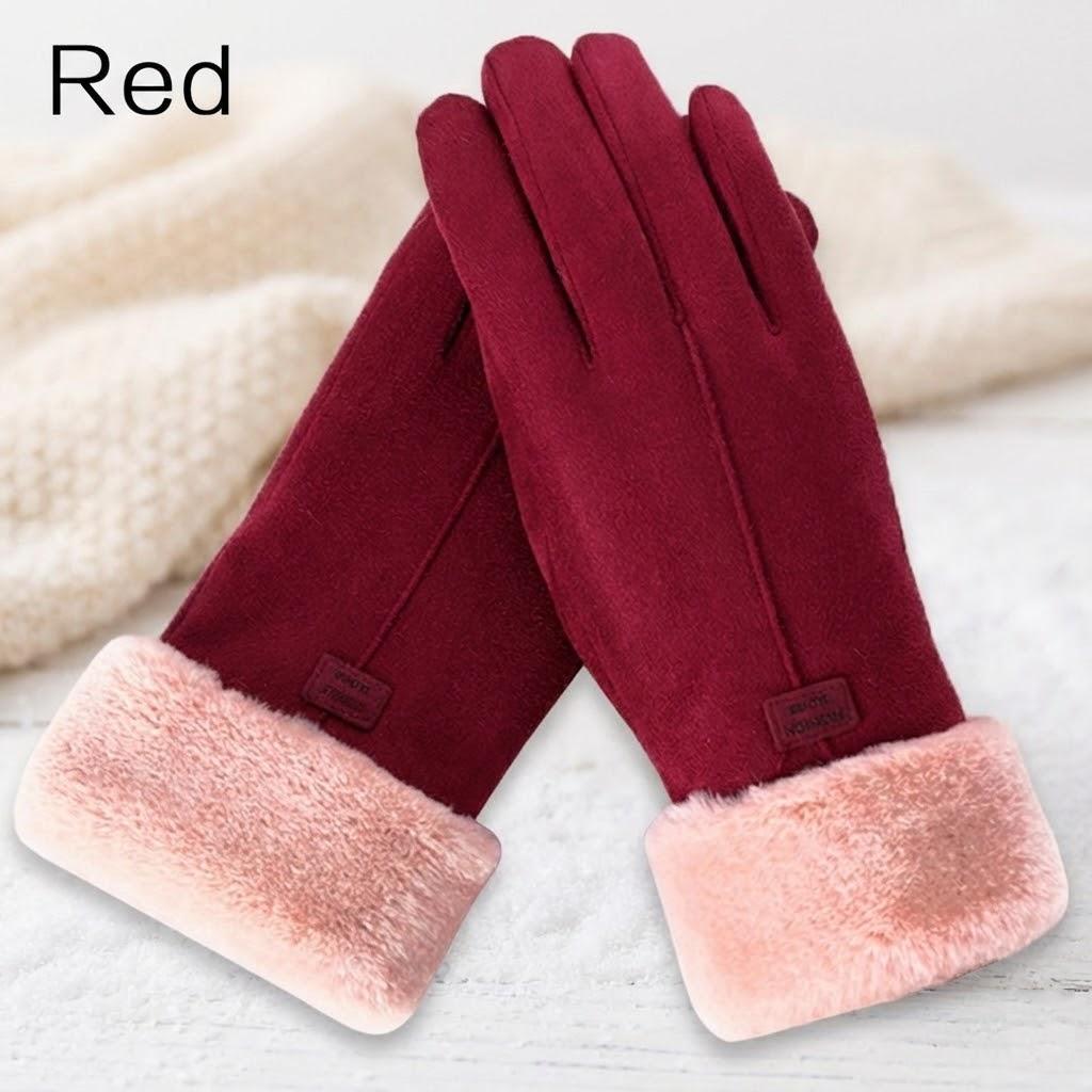 

Women Winter Warm Touchscreen Gloves Thermal Full Finger Cycling Riding Gloves for Women Outdoor Sports Motorcycle Skiing красный