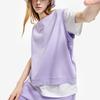 Fila Color Block Fake Two-Piece Round Neck Short Sleeve T-Shirt Women Tops Mousse-Purple F11W229114FVT