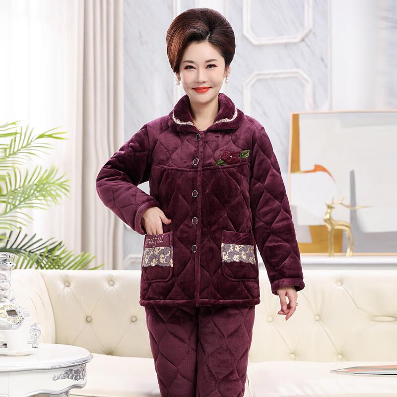 Women's Thickened Coral Flannel Fleece Pajama Set