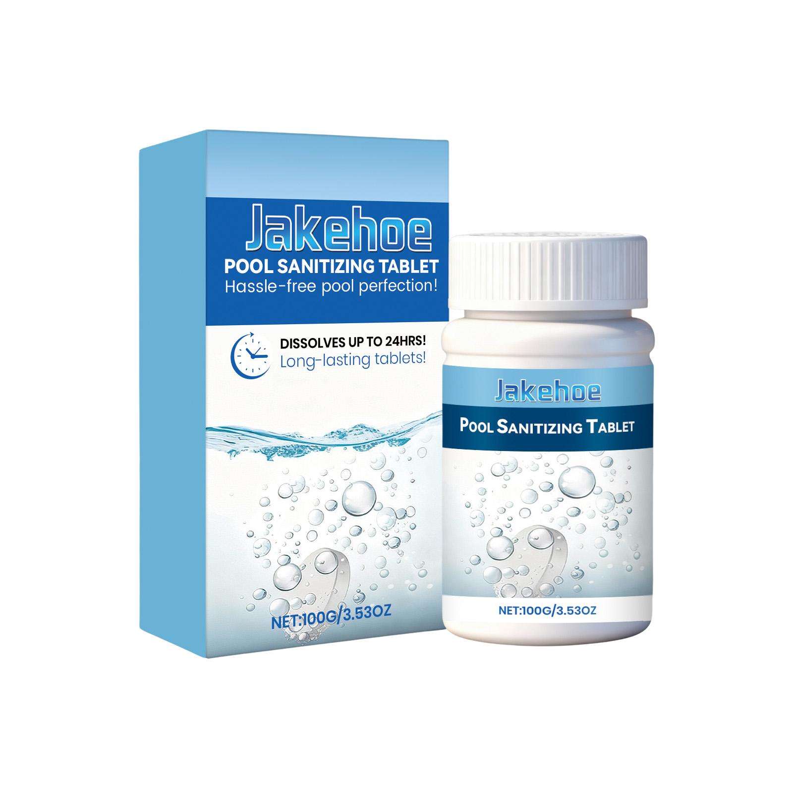 Jakehoe Pool Cleaning Tablets quickly dissolve and remove stains, reduce surface odors, and are used for daily maintenance and cleaning