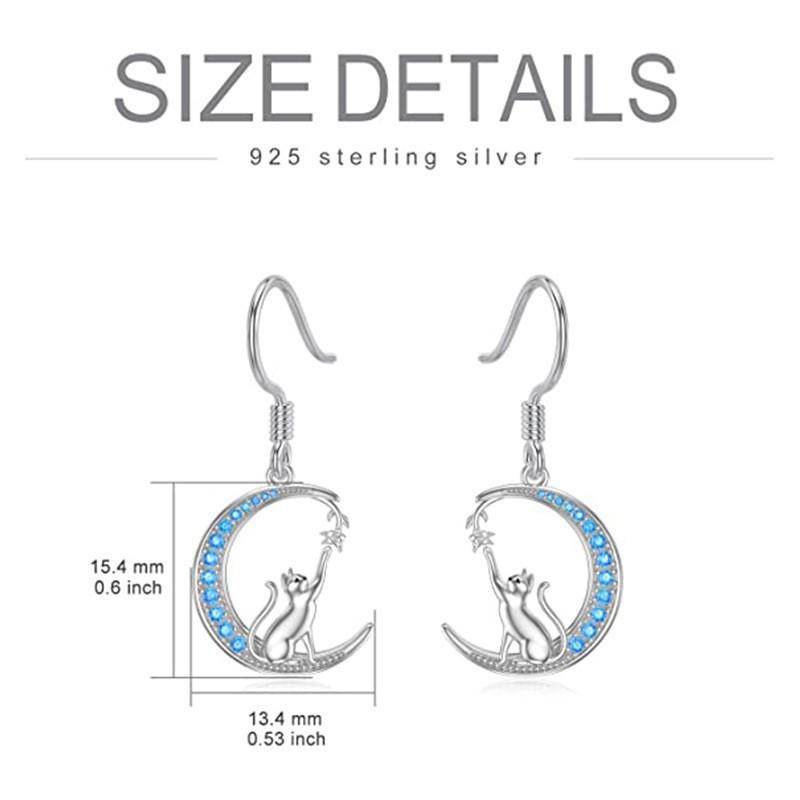 European & American Stylish Moon Cat Flower Earrings for Women