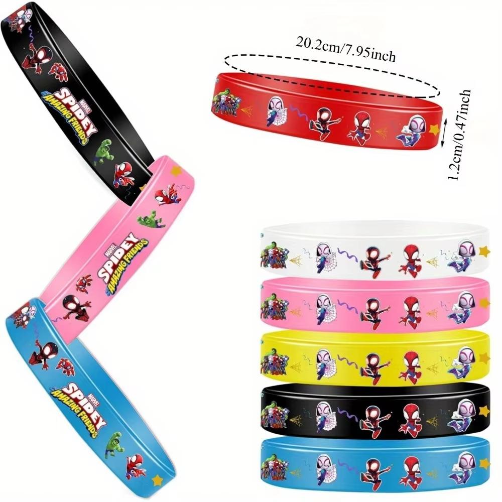 MINISO Spidey and His Amazing Friends Wristband Party Favor Anime Figure Kid Birthday Party Decor Cartoon Bracelet Kid Gift Wedding