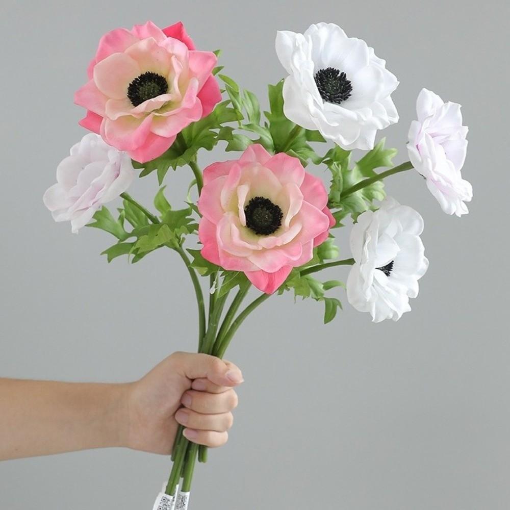 Real Touch Artificial Anemone Handmade Plastic Simulation Flowers Realistic Lifelike Fake Flower Plants Wedding Party Decor