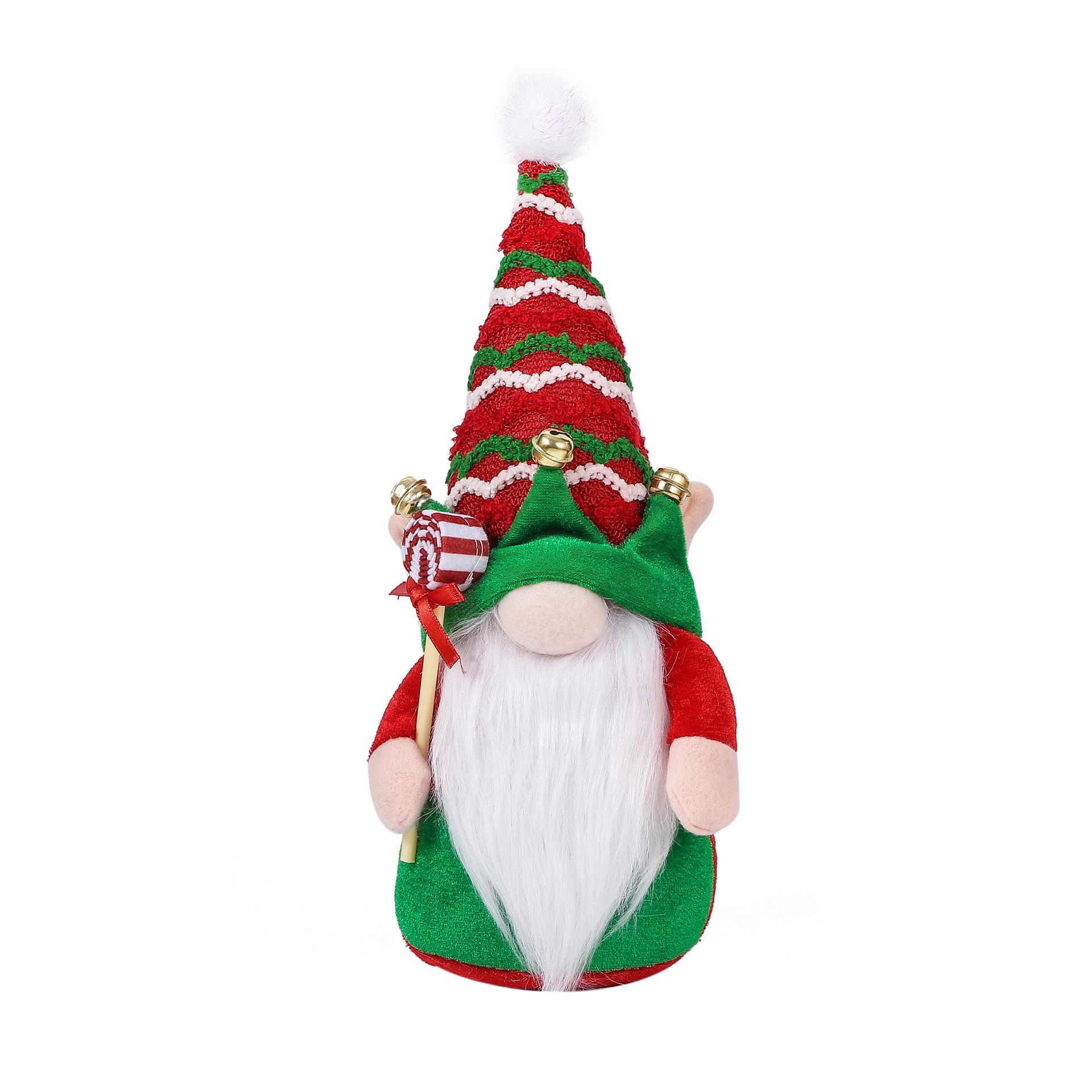 Cross-border Holiday Elf Couple & Santa No-Face Doll Ornaments for Christmas Décor