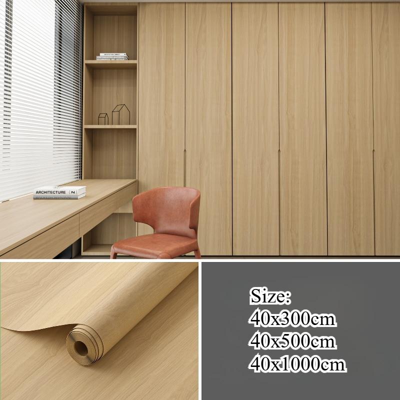 Wood Grain Background Wallpaper Bedroom Living Room Furniture PVC Waterproof Wall Sticker Self-adhesive Home Decor Wallpaper