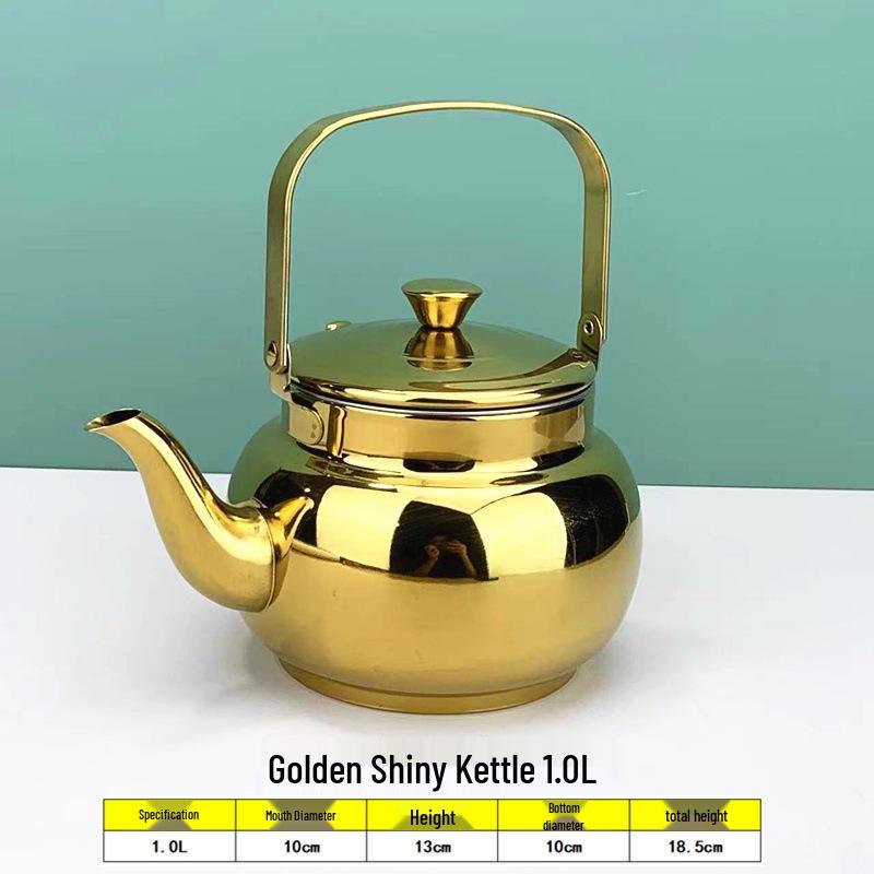 Bule de Chá de Aço Inoxidável com Infusor e Filtro para Uso Doméstico, em Restaurante ou Hotel