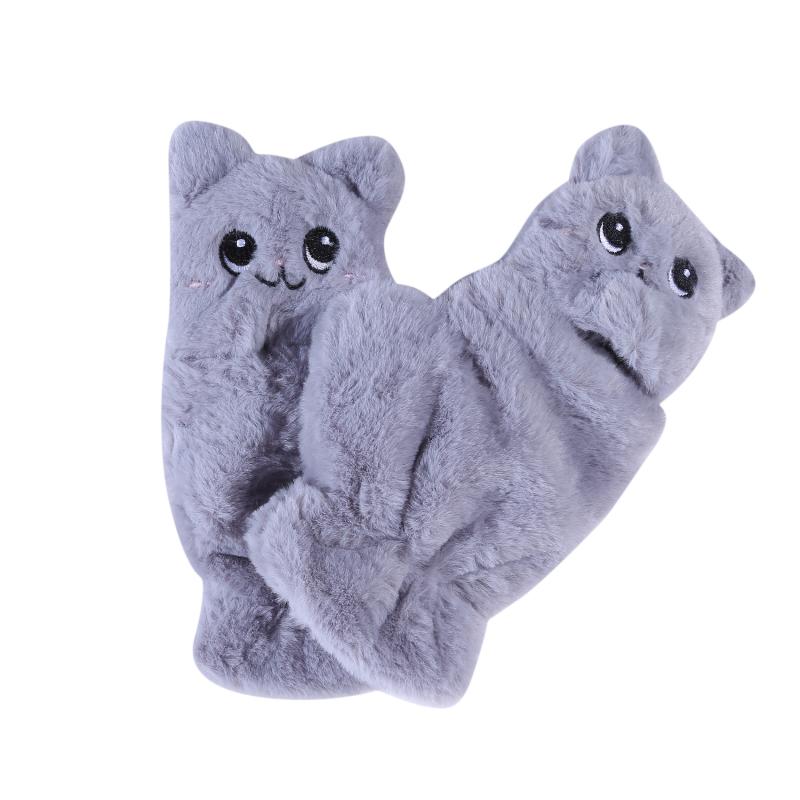 Damen Winter Plüsch Katze Fäustlinge Fingerlose Handschuhe Plüsch Warme Handschuhe Winter Weiche Verdickte Handschuhe Mädchen Halbfinger
