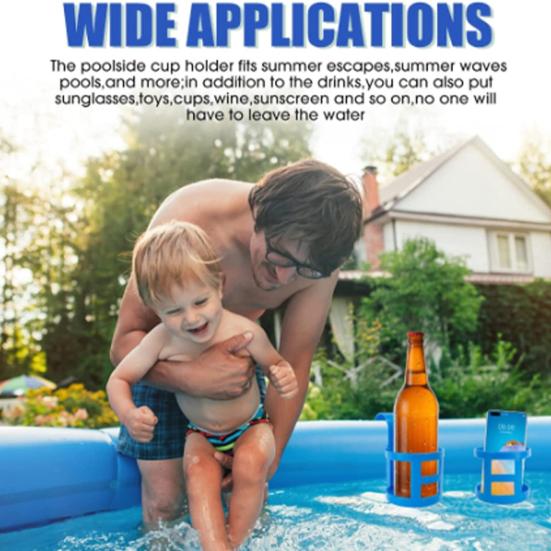 Poolside Cup Holder Clip Style No Spill Universal Round Heavy Duty Above Ground Swimming Pool Drink Storage Rack Pool Supplies