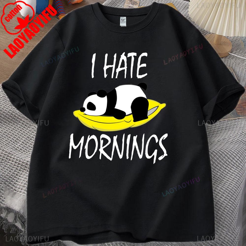ZX Tee Vintage I Hate Mornings Premium T-Shirt Retro Cartoon T-Shirt Vintage 90s Tee Comfortable Personality for Outdoor Enthusiasts