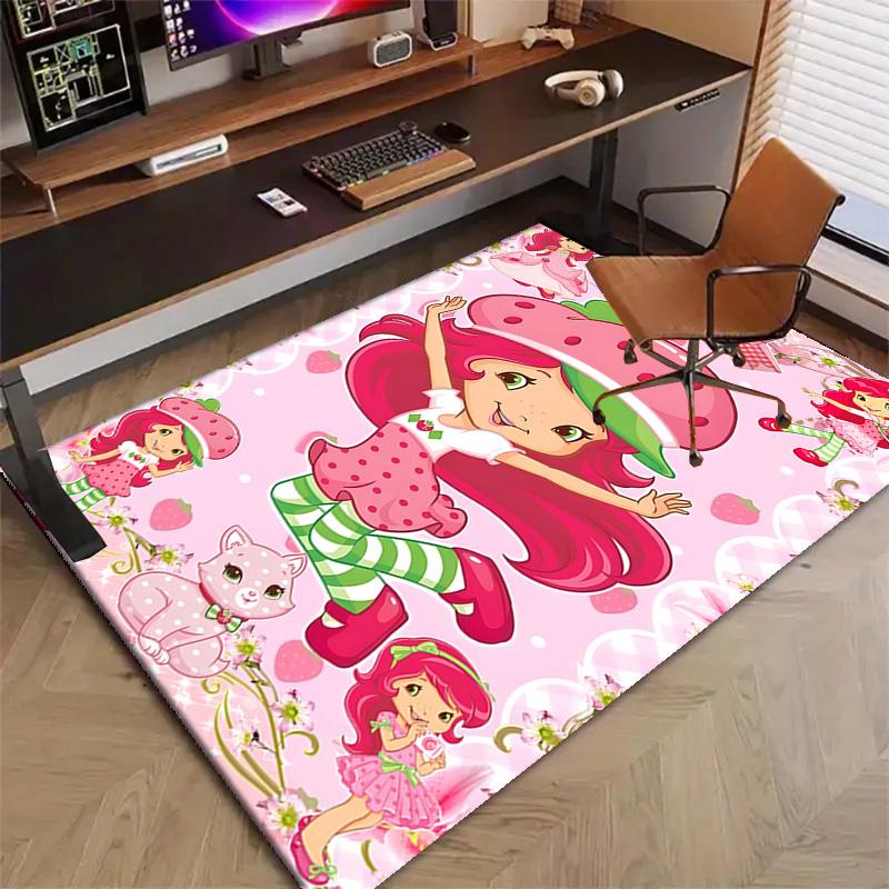 1pc Princess Strawberry (13) Design Printed Area Rug Carpet for Bedroom Living Room Home Decor Rugs Mat Non Slip Mat Rug for Bedside
