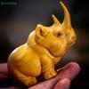 Wooden Carved African Trio:Rhinoceros,Hippopotamus,And Elephant Figurines,Creative Car And Home Decor Crafts