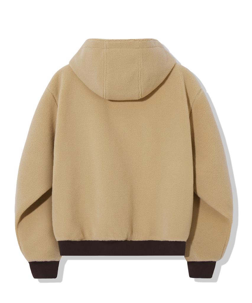 Trillion Unisex Fleece Duffle Hooded Coat Jacket [Beige]