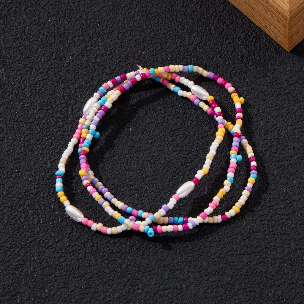 Multicolor Layered Seed Bead Bracelet Set for Women Bohemian Y2K Jewelry Gift