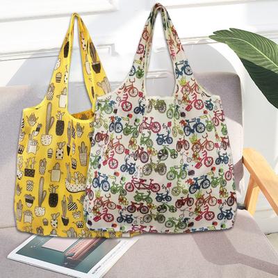 Praktische, umweltfreundliche Einkaufstasche mit Blumenmuster, für Ordnung und einfache Reinigung, Outdoor-Handtasche für Einkaufszentrum, Strandtasche