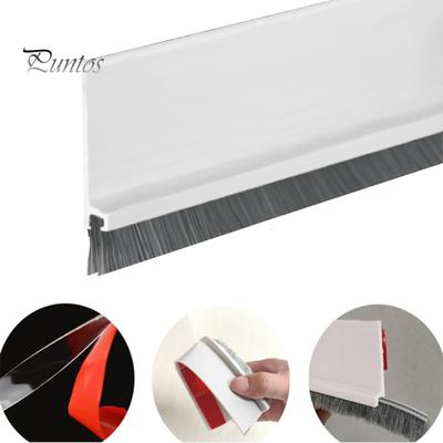 2 pezzi Spazzola per porta per la parte inferiore della porta Spazzola per porta integrata Design Guarnizione autoadesiva per protezione contro polvere, insetti, freddo e calore