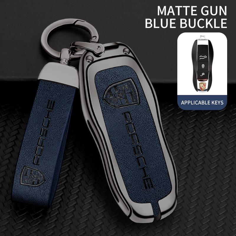 

Zinc Alloy Leather Car Key Case Cover Keyless Shell For Porsche Panamera Spyder Carrera Macan Boxster Cayman Cayenne 911 970 981