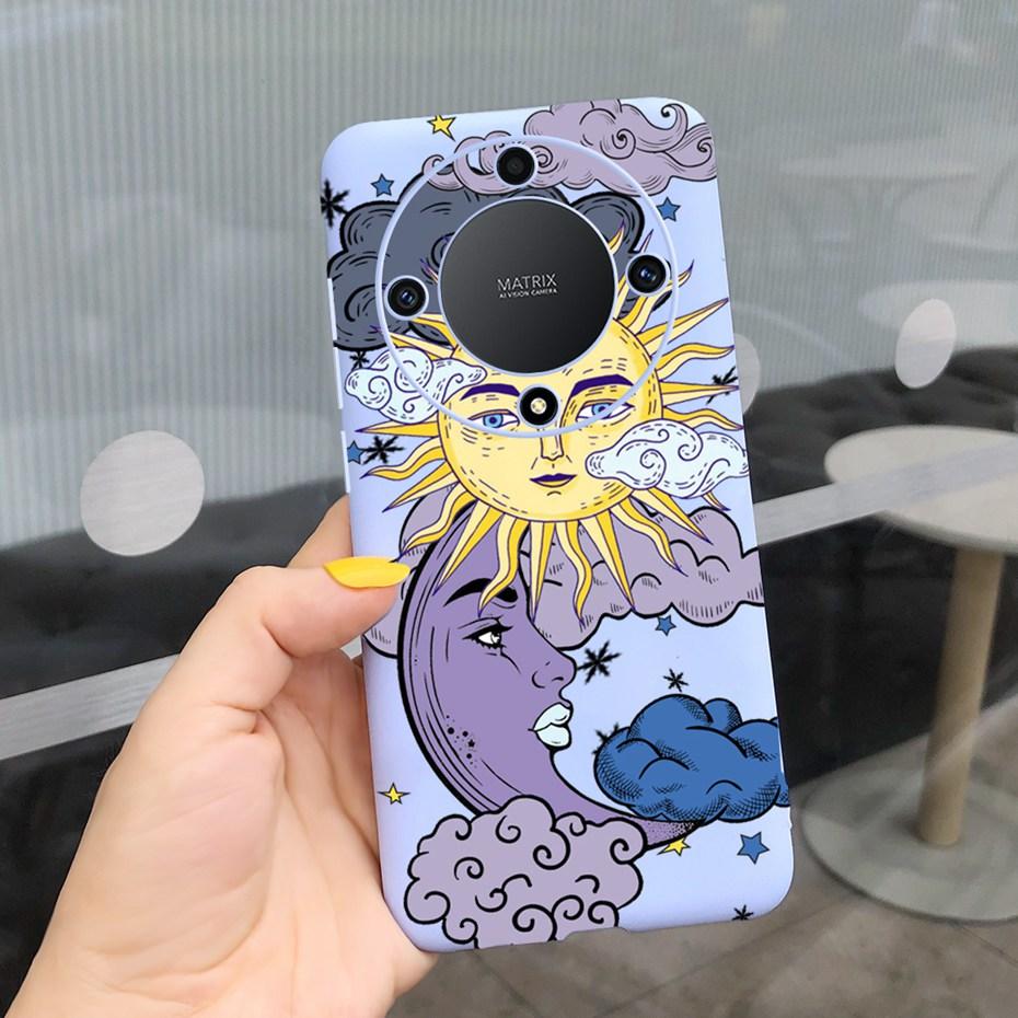 For Honor X9a Fashion Feather Cloud Pattern Phone Case For Honor X9a 5G X 9a ROM-NX1 Candy Color Soft Silicone TPU Back Cover